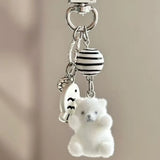 Cute Animal Flocking Keychain
