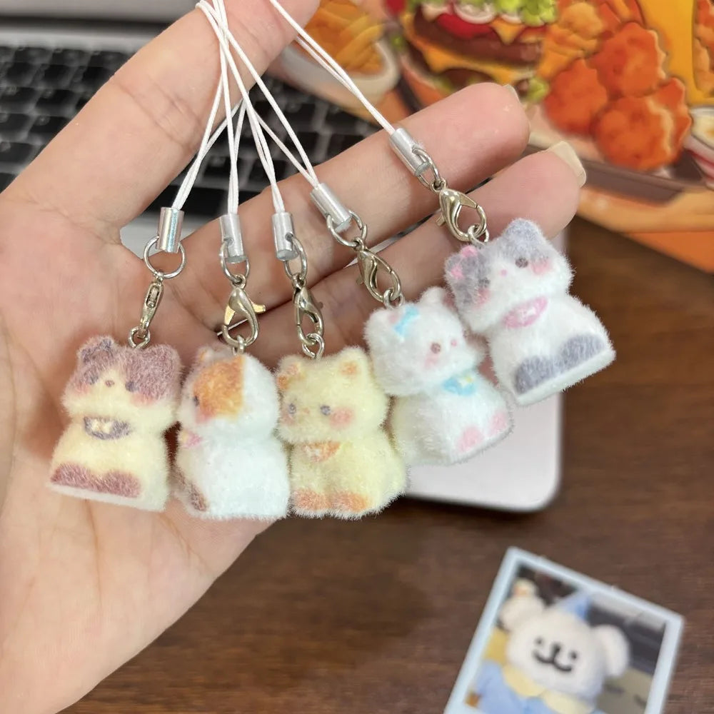 Cute Animal Flocking Keychain