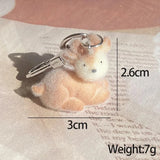 Cute Animal Flocking Keychain